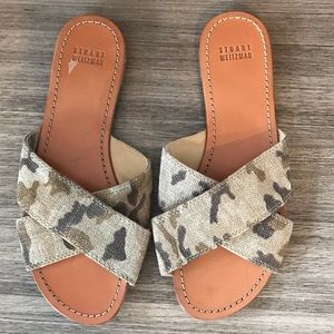 Stuart Weitzman Camo Byway Criss Cross Slides